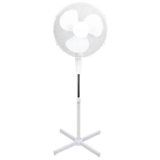 pifco 16" pedestal stand fan 3 speed oscillating cooling fan low noise white
